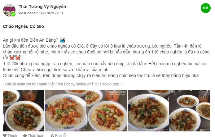 Cháo nghêu cô Gió Hội An - Món ăn vặt xế chiều làm ấm lòng thực khách
